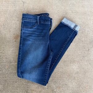 Juicy Couture Womens Dark Wash Raw Hem Skinny Jeans Blue Size 6